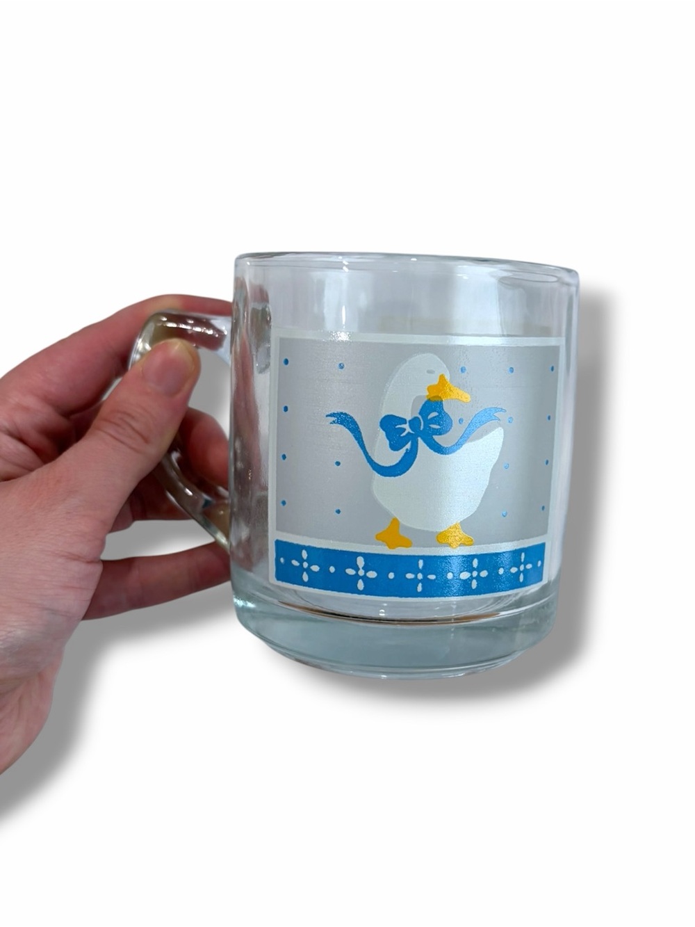 SOLD - Set of 4 Country Goose Themed Glass Mugs - Picture 8 of 8
